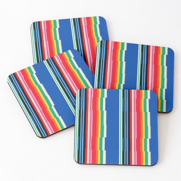 Item preview, Cobalt Blue Glitch Racing Stripes Pattern designed and sold by bubblegoth.