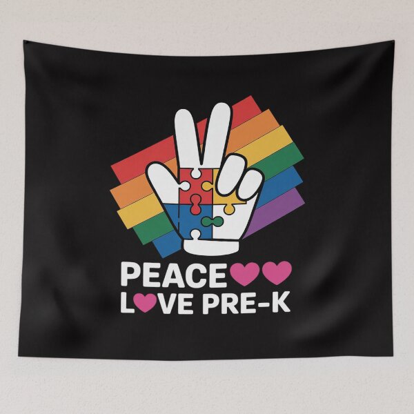 Item preview, Love Peace Autism Pre-K Autism Student Teacher Kids designed and sold by berniceschm.