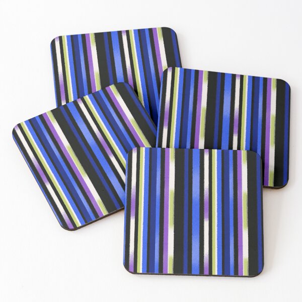 Item preview, Textured Indigo Lime Vertical Stripes Pattern designed and sold by bubblegoth.