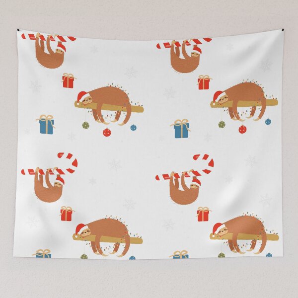 Item preview, Print with cute cartoon sloths. Merry Christmas. Surprises and gifts for family and friends. designed and sold by Natalia4321.