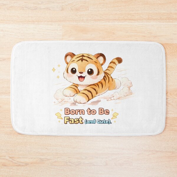 Item preview, Born to Be Fast and Cute Tiger Illustration with Fun Quote designed and sold by DadGenX.
