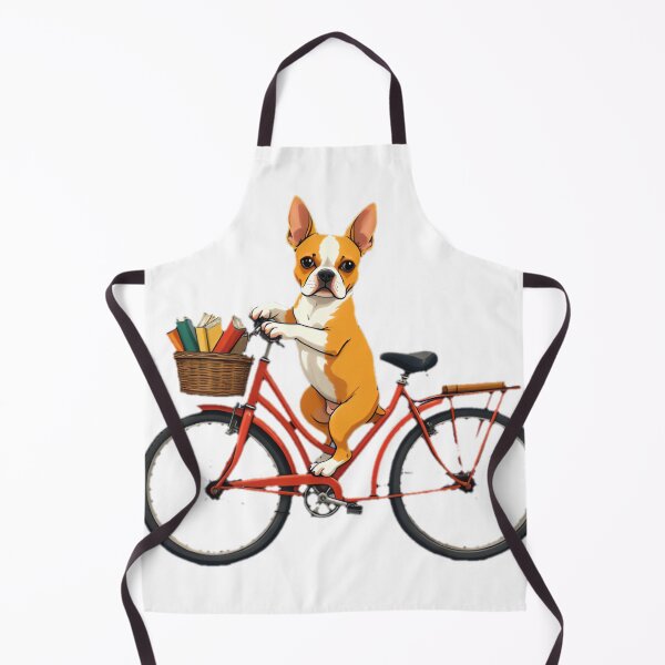 Item preview, Boston Terrier Dog on Vintage Bicycle designed and sold by SunkenCost.