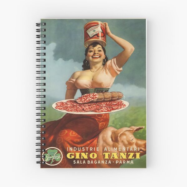 Artikelvorschau, Vintage italienische Salami- und Fleischanzeige entworfen und verkauft von Glimmersmith.