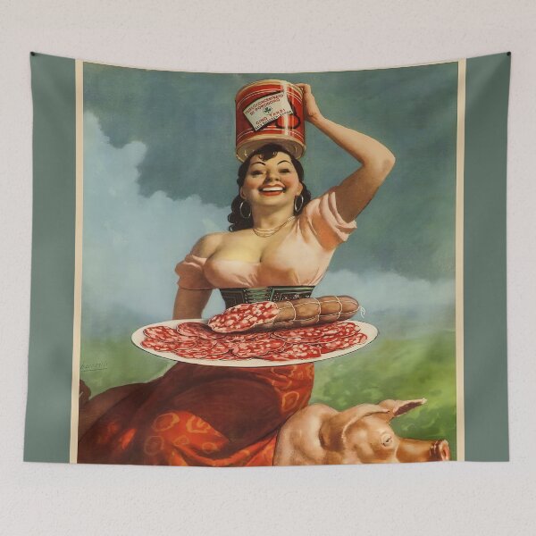 Item preview, Vintage Italian Salami and meats ad designed and sold by Glimmersmith.