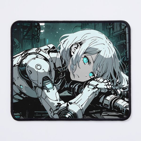 Item preview, ECHO: Monochrome Urban Alleyway Lying | Cute Cyberpunk Anime Girl designed and sold by Sytrics.