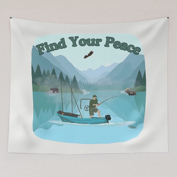 Item preview, Find Your Peace, Mountain Lake Fishing designed and sold by Nightshade Pixie Creations.