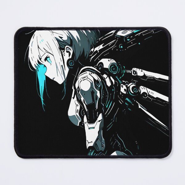 Item preview, ECHO: Monochrome Cybernetic Winged Tactical Profile | Cute Cyberpunk Anime Girl designed and sold by Sytrics.