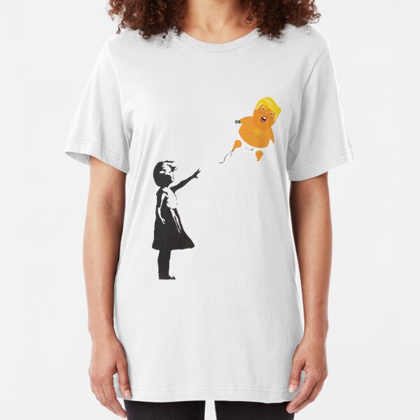Banksy Trump Balloon Slim Fit T-Shirt