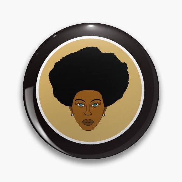 Item preview, Majestic Big Afro Portrait - Black Woman with Green Eyes Illustration. Circle Edition. designed and sold by Eric Sintès.