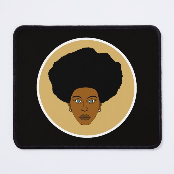 Item preview, Majestic Big Afro Portrait - Black Woman with Green Eyes Illustration. Circle Edition. designed and sold by Eric Sintès.