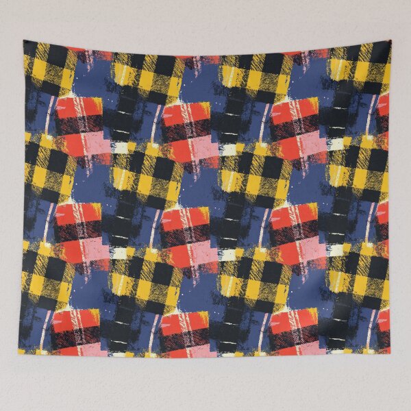 Item preview, Abstract Grunge Tartan Patchwork Pattern designed and sold by bubblegoth.
