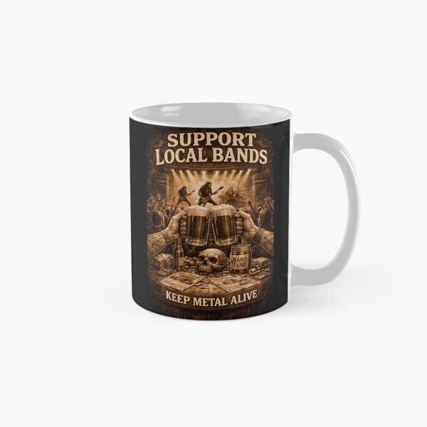Aperçu de l'œuvre SVT Metalheads – Levons nos verres à la scène underground | Gardons le metal vivant créée et vendue par SEVERTREND APPAREL .