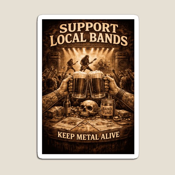 Aperçu de l'œuvre SVT Metalheads – Levons nos verres à la scène underground | Gardons le metal vivant créée et vendue par SEVERTREND APPAREL .