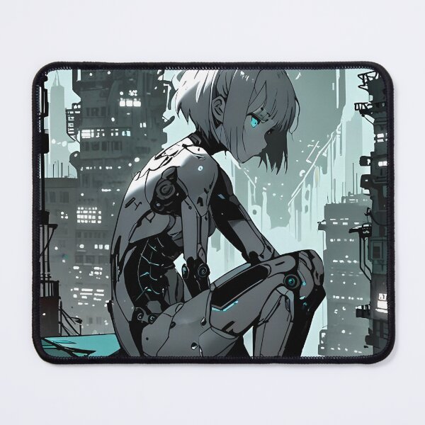 Item preview, ECHO: Monochrome Rooftop City View | Cute Cyberpunk Anime Girl designed and sold by Sytrics.