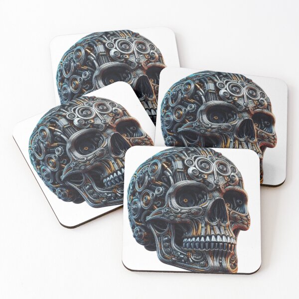 Item preview, Bio-Mechanical Steampunk Skull - Intricate Metallic Art designed and sold by j0mj0ma.