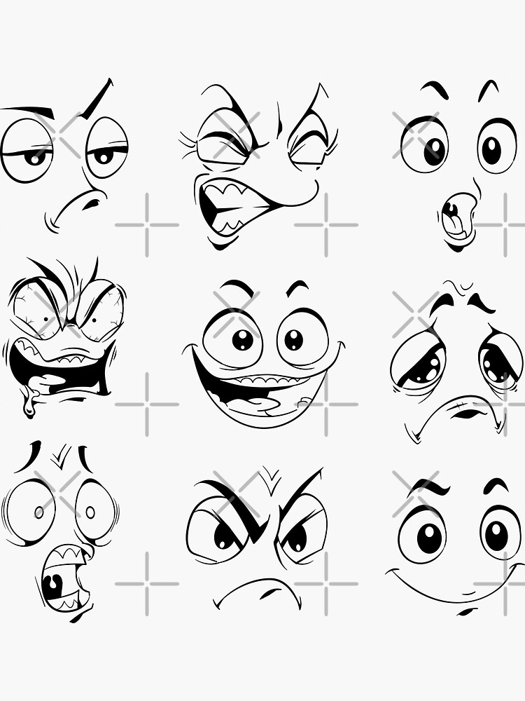 "Anime Face Expressions " Sticker for Sale by LeNew Redbubble
