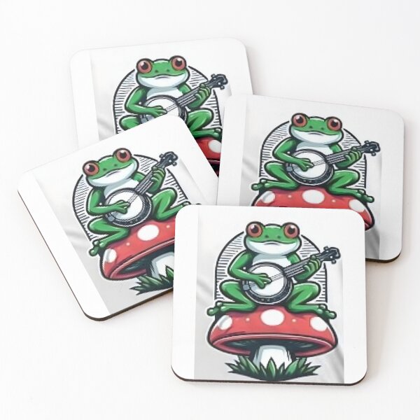 Item preview, Cottagecore Frog Playing Banjo on Mushroom designed and sold by Samthecreator01.