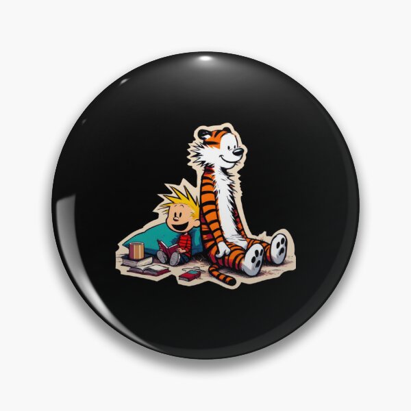 Item preview, Calvin and Hobbs chilling and reading Sticker designed and sold by Carley Peter.