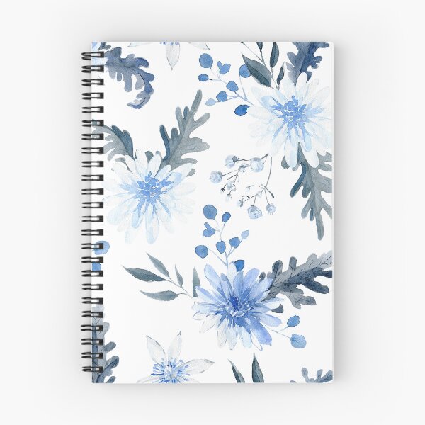 Artikelvorschau, Blaues florales Aquarellmuster entworfen und verkauft von Auravera Designs.