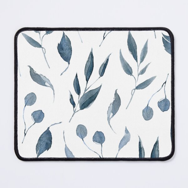Item preview, Minimal Blue Botanical Leaf Pattern designed and sold by Auravera Designs.