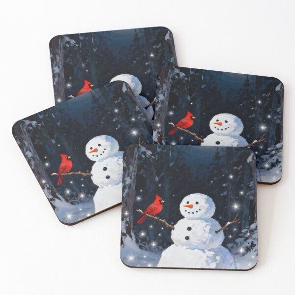 Item preview, Snowman and Cardinal Friends  designed and sold by Whimsical Art by Angela.