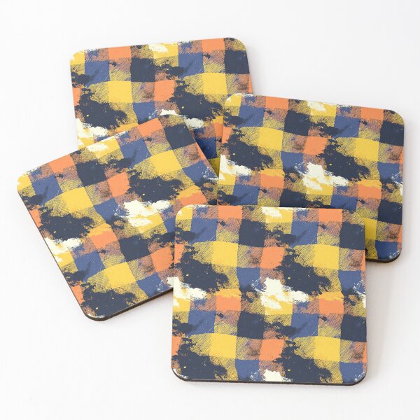 Item preview, Grunge Checkerboard Colorblock Plaid Pattern designed and sold by bubblegoth.