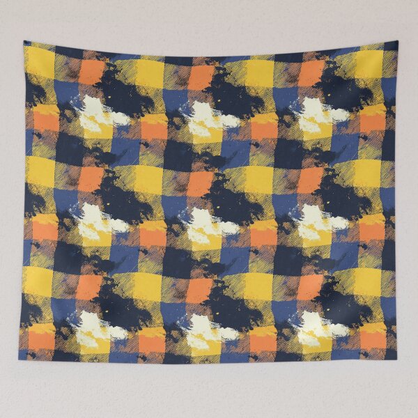 Item preview, Grunge Checkerboard Colorblock Plaid Pattern designed and sold by bubblegoth.