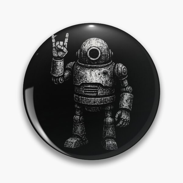 Item preview, Retro Vintage Distressed Metalhead Robot designed and sold by Mortisigil.