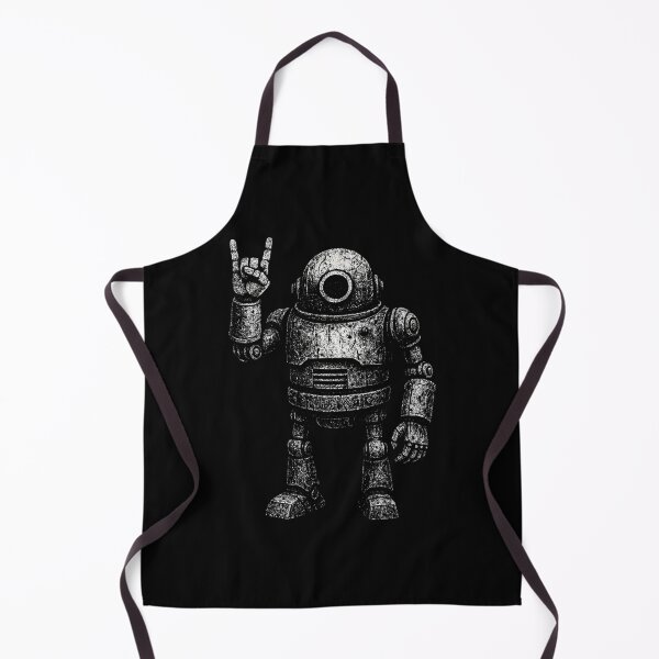 Item preview, Retro Vintage Distressed Metalhead Robot designed and sold by Mortisigil.