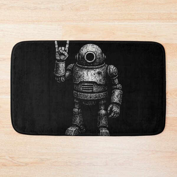 Item preview, Retro Vintage Distressed Metalhead Robot designed and sold by Mortisigil.