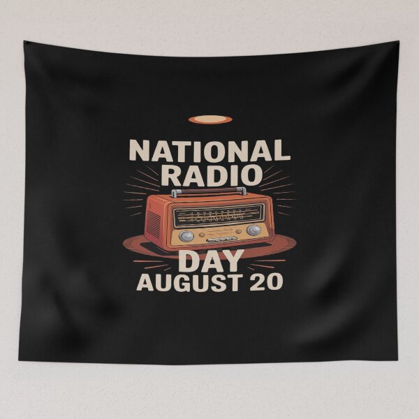 Item preview, National Radio Day August 20 Retro Vintage Broadcast Music designed and sold by imsamaharem.