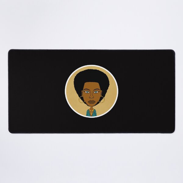Item preview, Afro Queen with Golden Hoops, Green Eyes & Ankh Symbol. Illustration. Circle Edition. designed and sold by Eric Sintès.