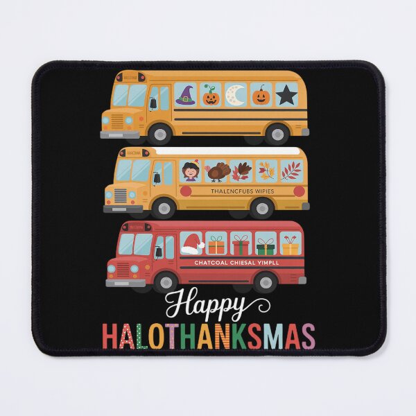 Item preview, School Bus Witch Turkey Santa Happy Hallothanksmas designed and sold by duolastgend.