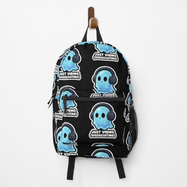 Item preview, Just Vibing Dissociating - Cute Ghost with Headphones Sticker designed and sold by Sassy Cult.