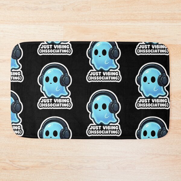 Item preview, Just Vibing Dissociating - Cute Ghost with Headphones Sticker designed and sold by Sassy Cult.