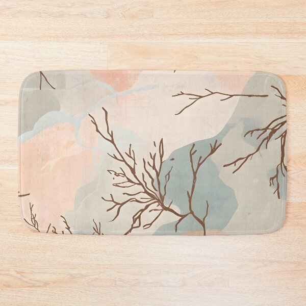 Item preview, Organic Abstract Botanical Pattern with Watercolor Textures and Minimalist Winter Branches designed and sold by VibranPalette.