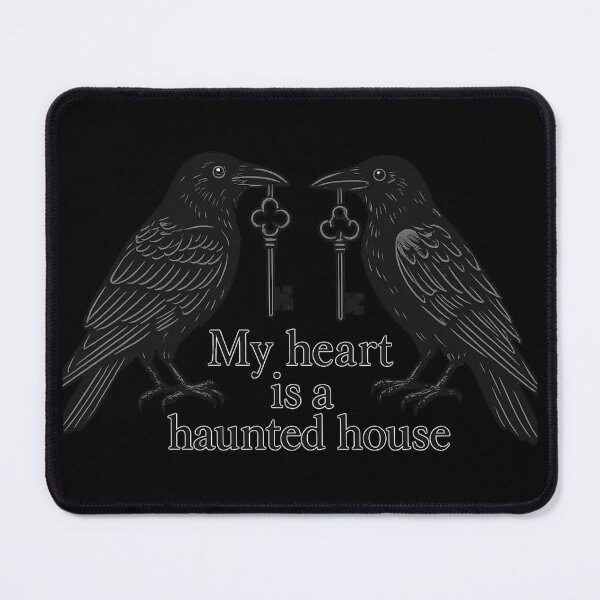 Item preview, My Heart Is a Haunted House – Gothic Raven Art with Antique Keys designed and sold by Mouraludia.