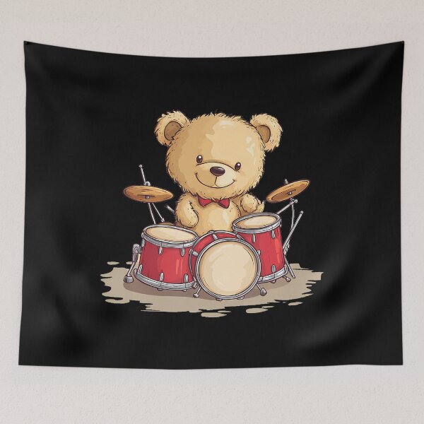 Item preview, Unleash The Beat With This Teddy Bear Drummer designed and sold by PaulaStokes2.