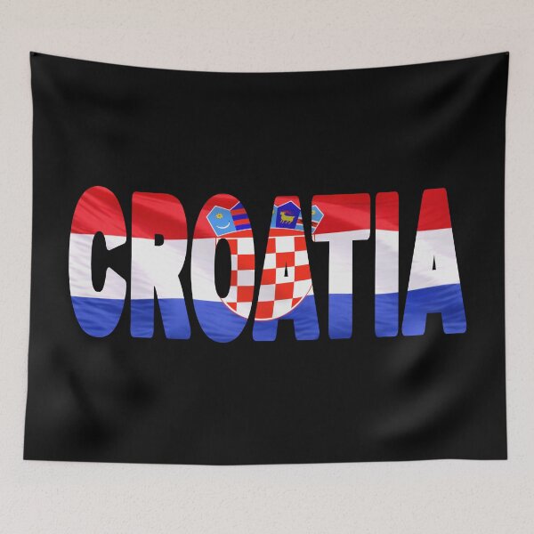 Item preview, CROATIA - Flag Flying in Wind cut to Letters Souvenir Sticker Shirt designed and sold by Adam Gormley.