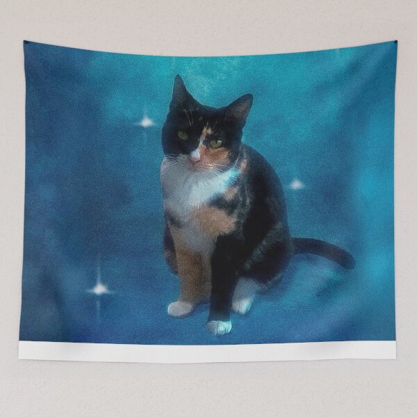 Item preview, "Retro 80s Space Cats - Vintage Galaxy Pet Portrait" designed and sold by Cynthia8a.