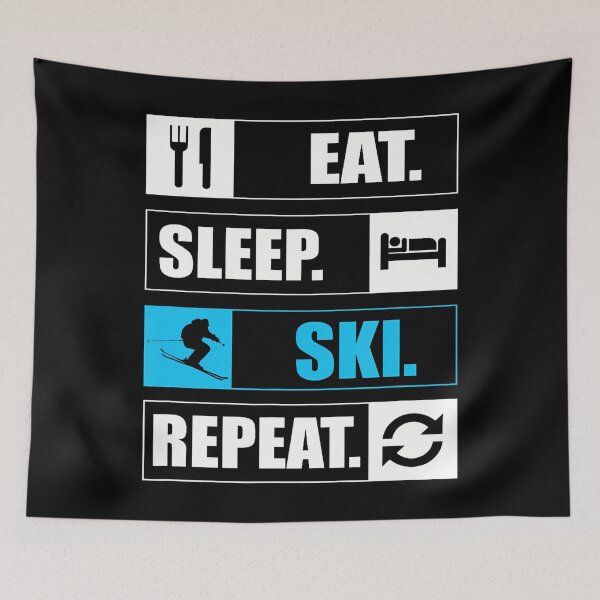 Item preview, Eat Sleep Ski Repeat Snow Fun designed and sold by prabuniard.