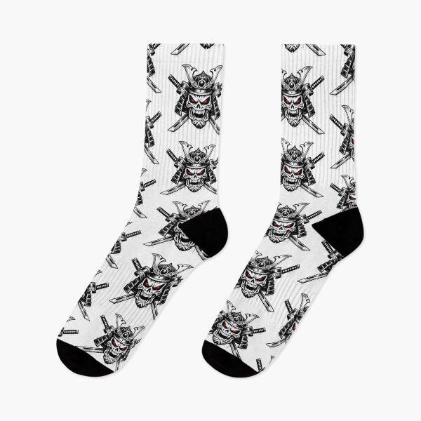 Item preview, Samurai Skull with Kabuto and Crossed Katanas designed and sold by Skulls & Calaveras.