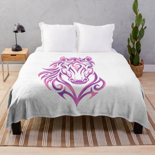 Item preview, Majestic Purple & Pink Tribal Horse Head Art designed and sold by The Crimson Halo.
