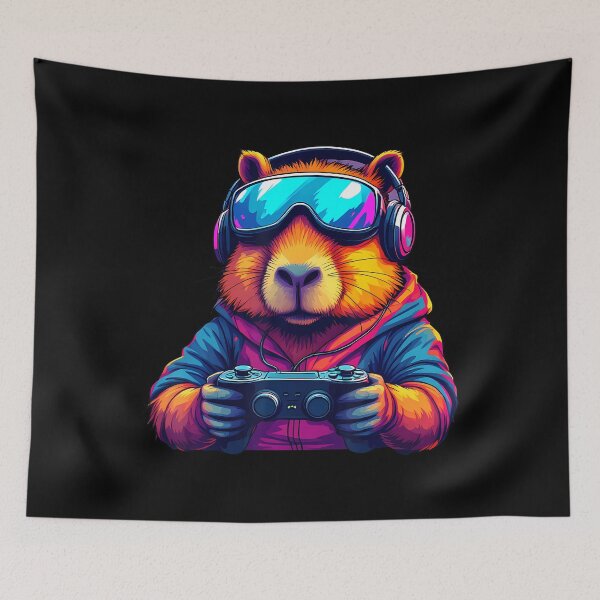 Item preview, Funny Capybara Gamepad Headphones Video Games Gamer designed and sold by prabuniard.