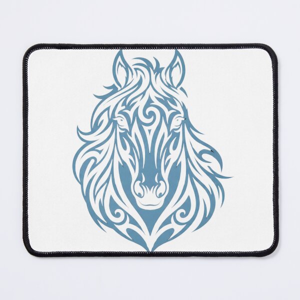 Item preview, Majestic Blue Tribal Horse Head Art designed and sold by The Crimson Halo.