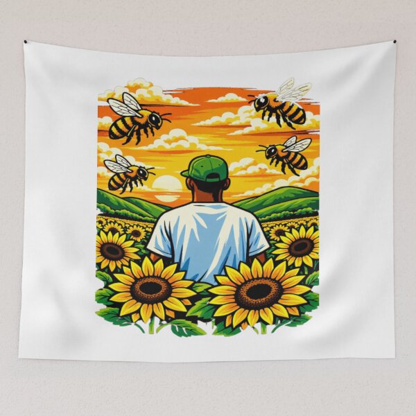 Item preview, Aesthetic Flower Boy Sunflower Garden & Bees Graphic designed and sold by LeighlaF45.