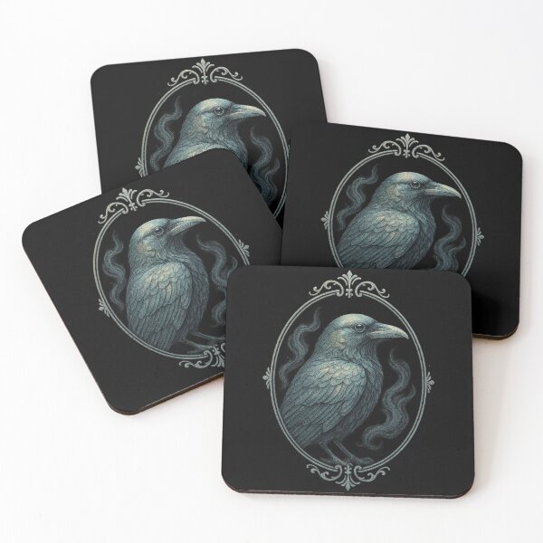 Item preview, Ornate Gothic Raven Portrait with Antique Frame designed and sold by Mouraludia.