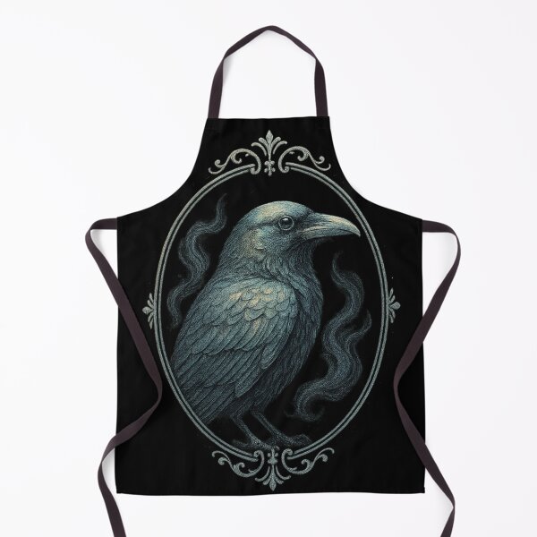 Item preview, Ornate Gothic Raven Portrait with Antique Frame designed and sold by Mouraludia.