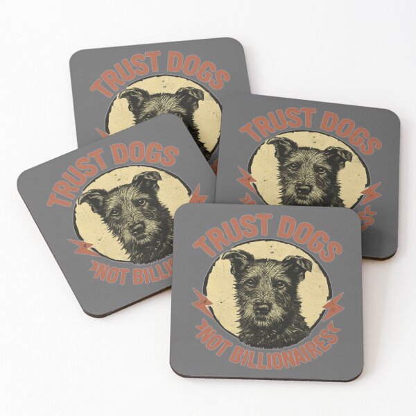 Item preview, Trust Dogs Not Billionaires — Retro Mutt Illustration Dog Lover Design designed and sold by Tempest and Tails.
