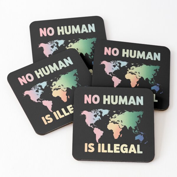 Item preview, No Human is Illegal World Map Immigrant Democrat designed and sold by Slwankol.